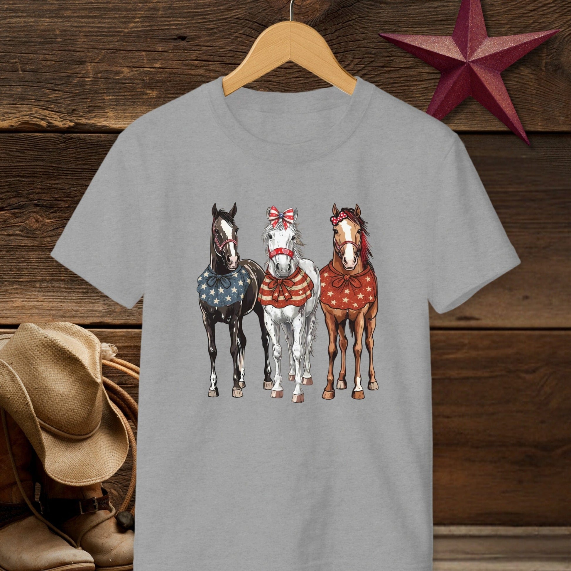 Pretty Patriot Horses T-Shirt (Youth)