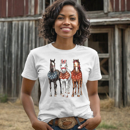 Pretty Patriot Horses T-shirt