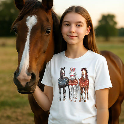 Pretty Patriot Horses T-shirt (Youth)