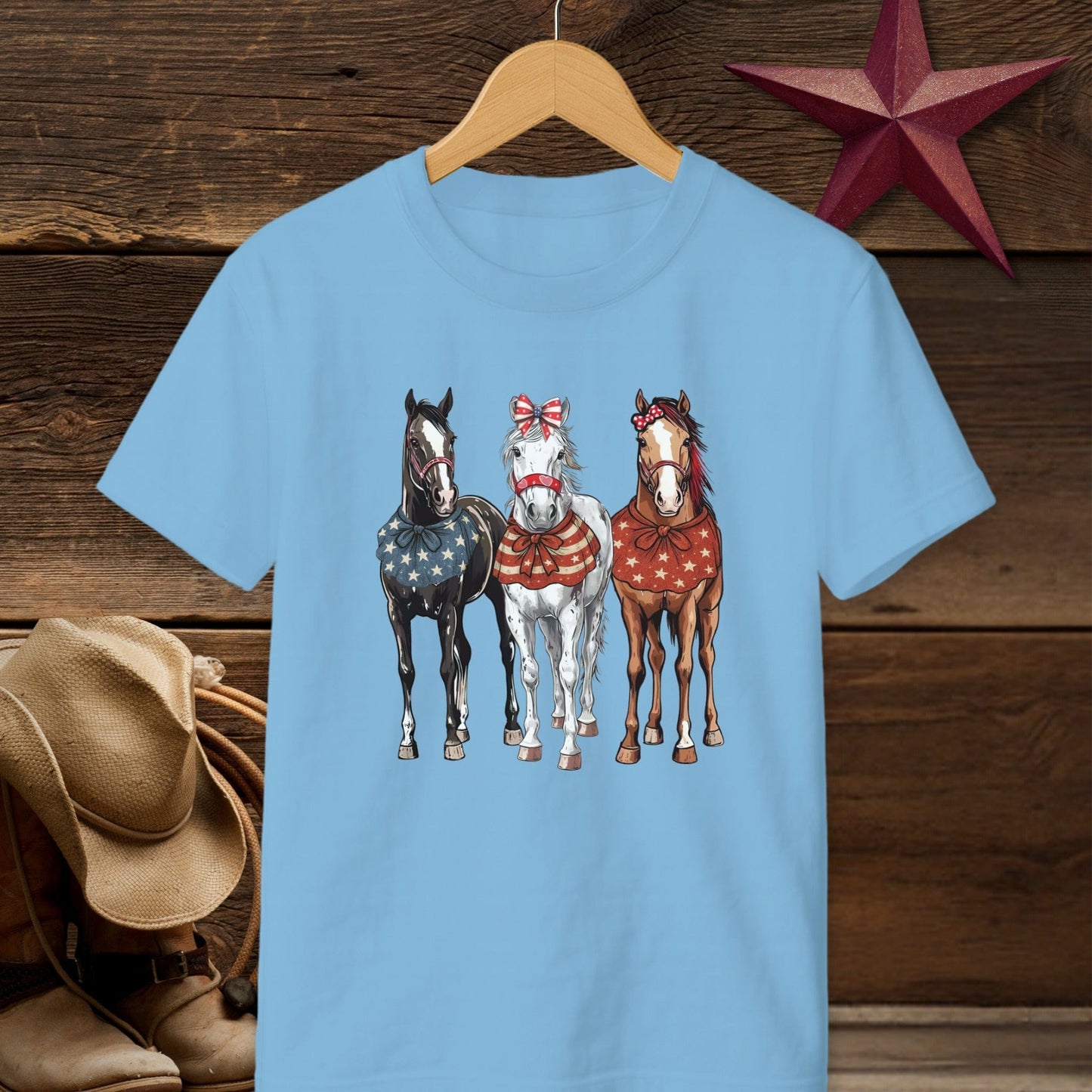 Pretty Patriot Horses T-shirt (Youth)