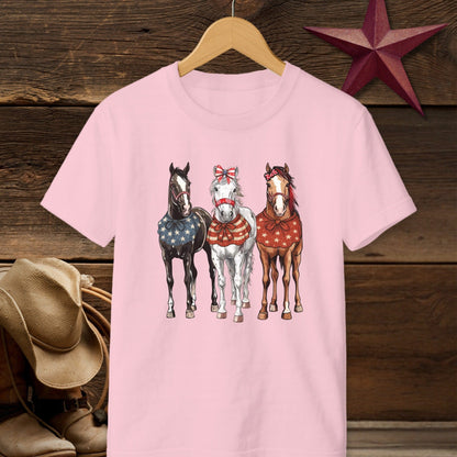 Pretty Patriot Horses T-shirt (Youth)