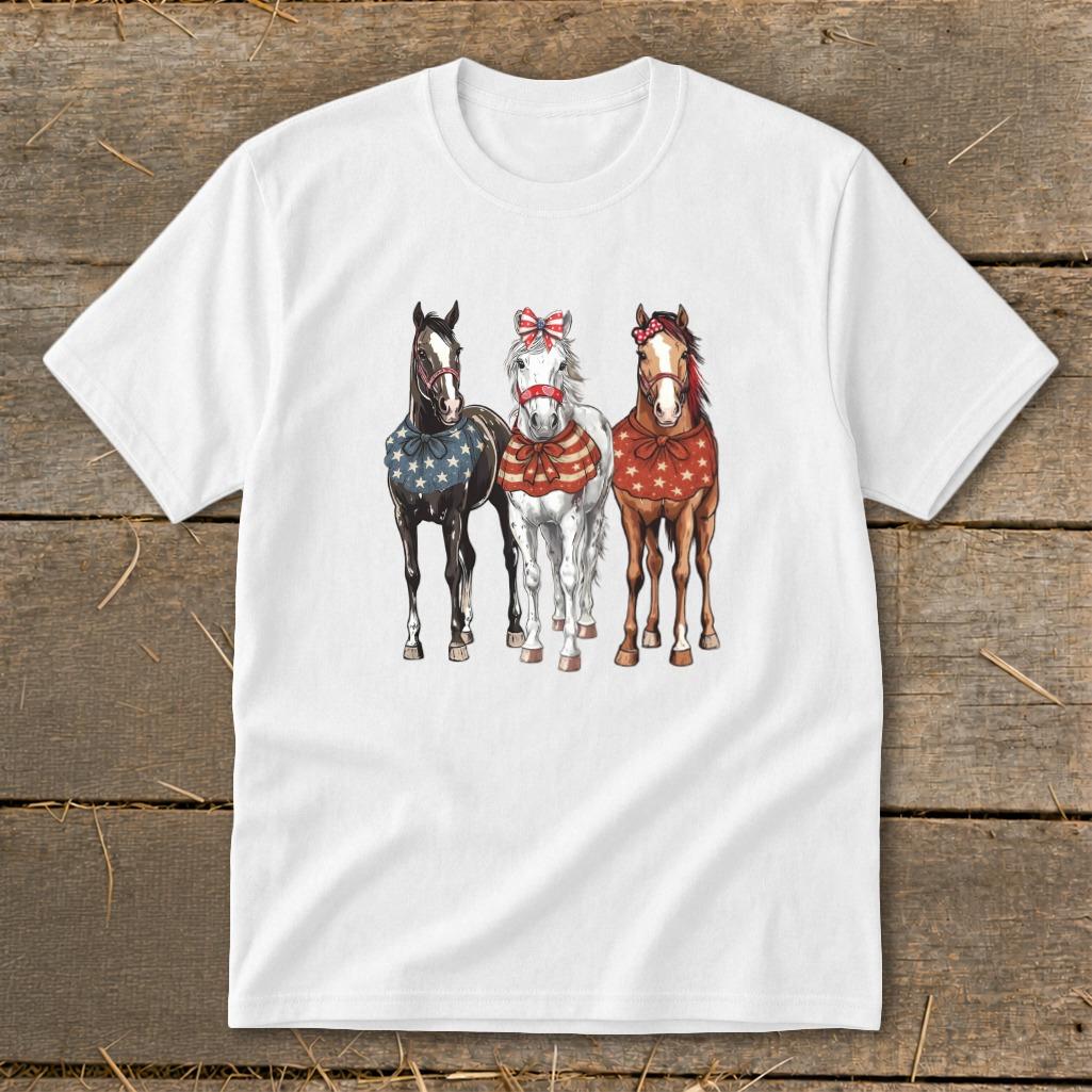 Pretty Patriot Horses Youth Tee