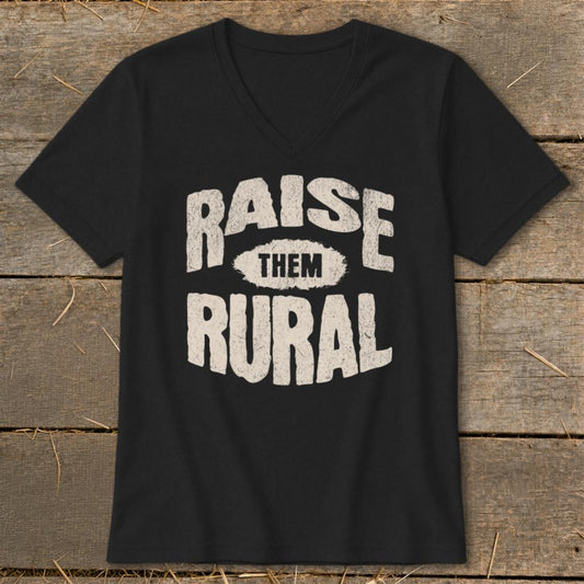 Raise Them Rural V-neck - Black