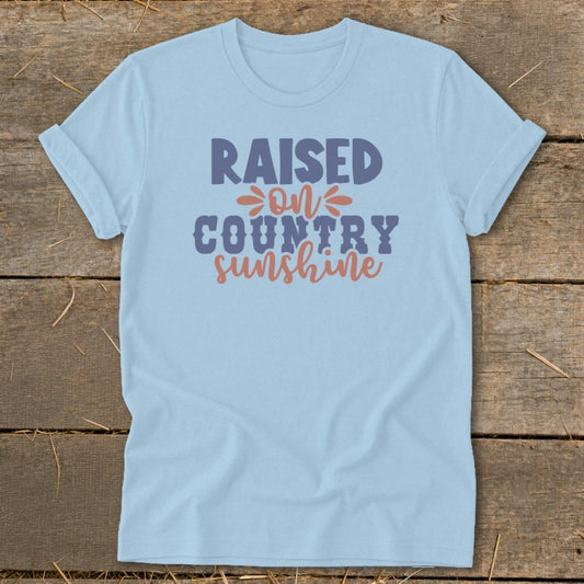 Raised on Country Softstyle Tee - Light Blue