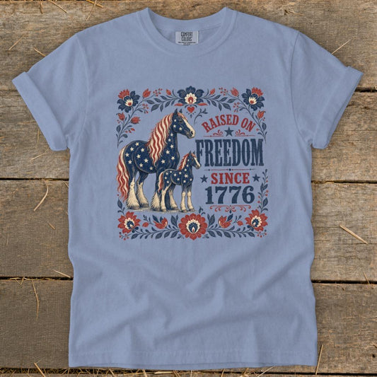 Raised on Freedom Signature Tee - Washed Denim