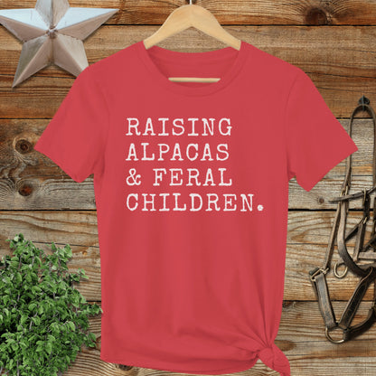 Raising Alpacas & Feral Children Ladies Tee