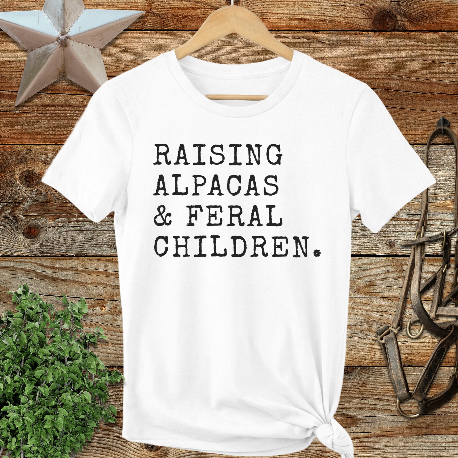 Raising Alpacas & Feral Children Ladies Tee