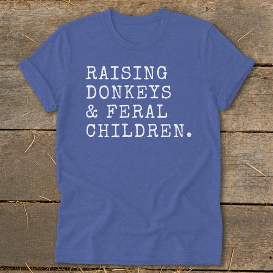 Raising Donkeys  Feral Children Softstyle Tee - Heather True Royal