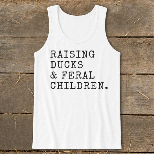 Raising Ducks  Feral Children Tank Top - White