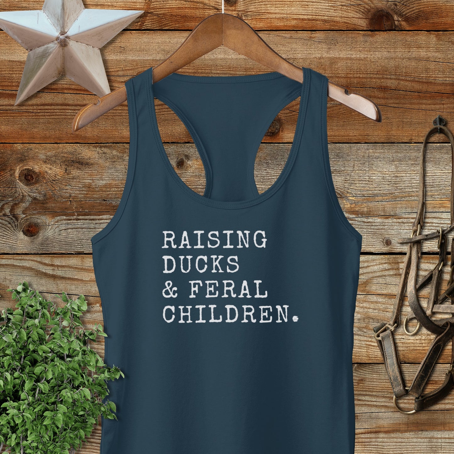 Raising Ducks & Feral Children Racerback Tank