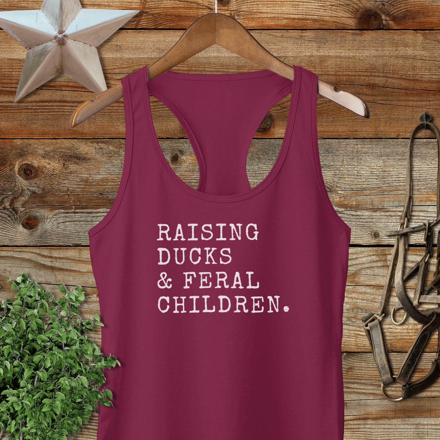 Raising Ducks & Feral Children Racerback Tank