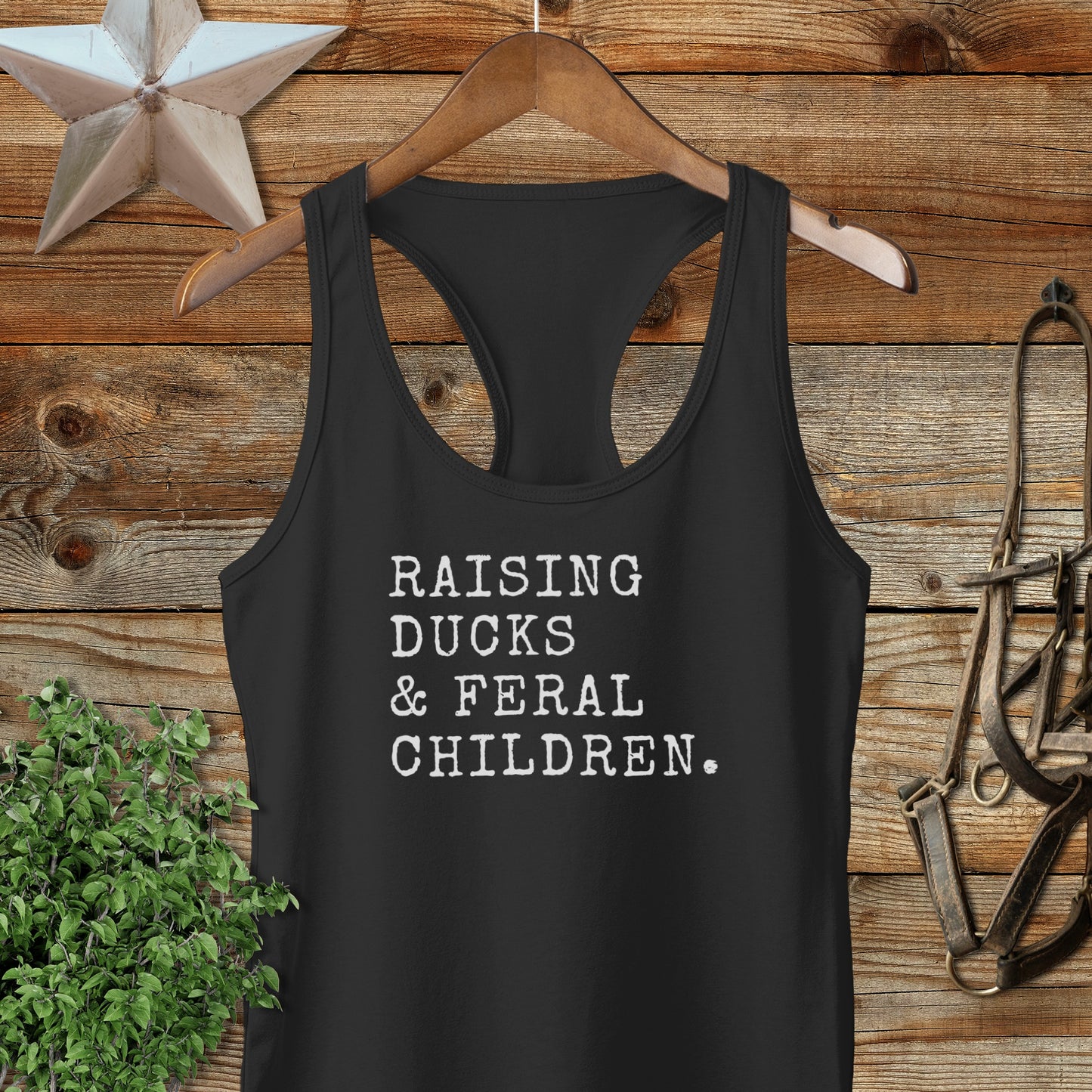 Raising Ducks & Feral Children Racerback Tank