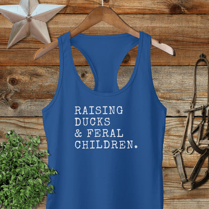 Raising Ducks & Feral Children Racerback Tank