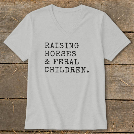 Raising Horses  Feral Children V-neck - Athletic Heather