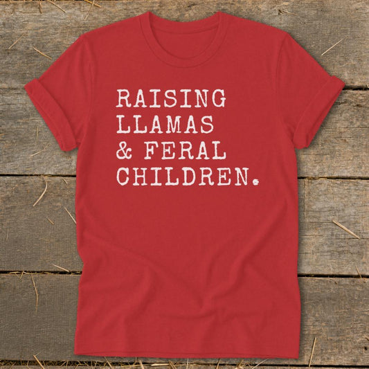 Raising Llamas  Feral Children Softstyle Tee - Red