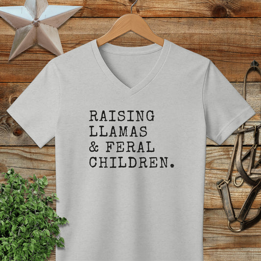 Raising Llamas & Feral Children V-neck