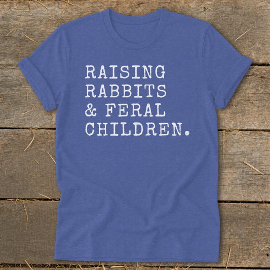 Raising Rabbits  Feral Children Softstyle Tee - Heather True Royal