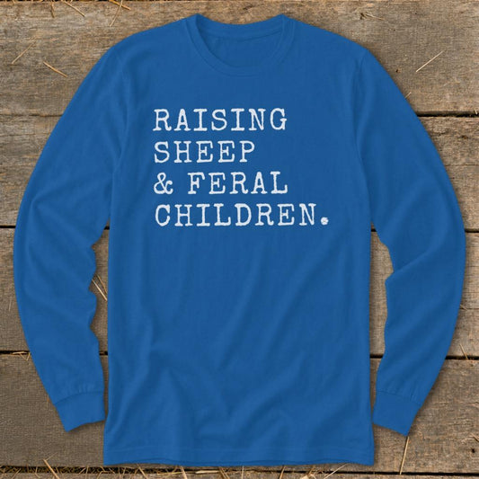 Raising Sheep  Feral Children Long Sleeve Tee - Royal