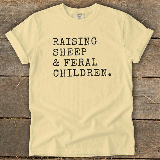 Raising Sheep  Feral Children Signature Tee - Butter