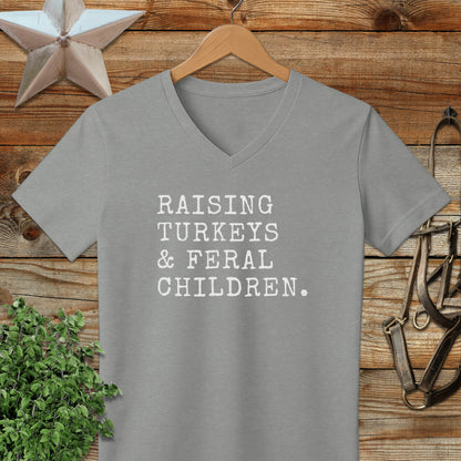 Raising Turkeys & Feral Children V-neck