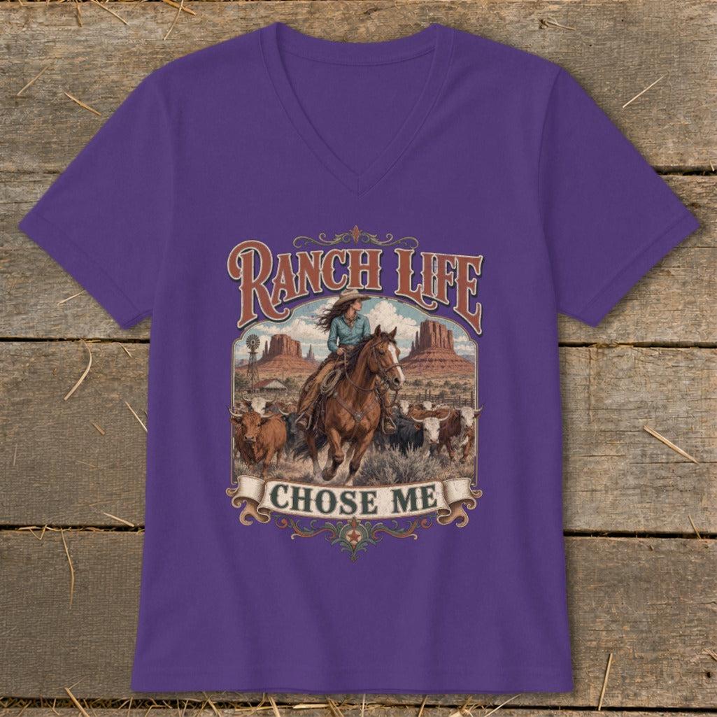 Ranch Life Chose Me V-neck