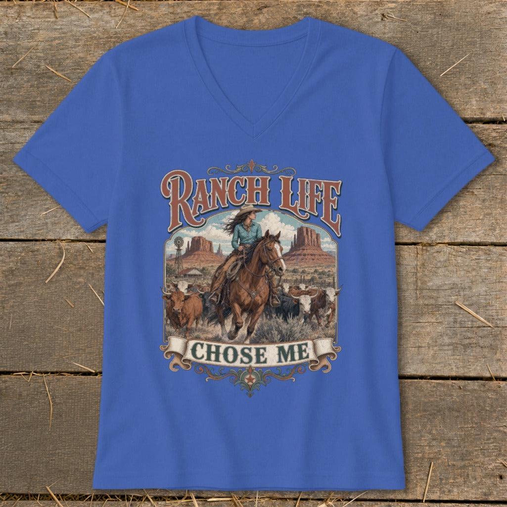 Ranch Life Chose Me V-neck