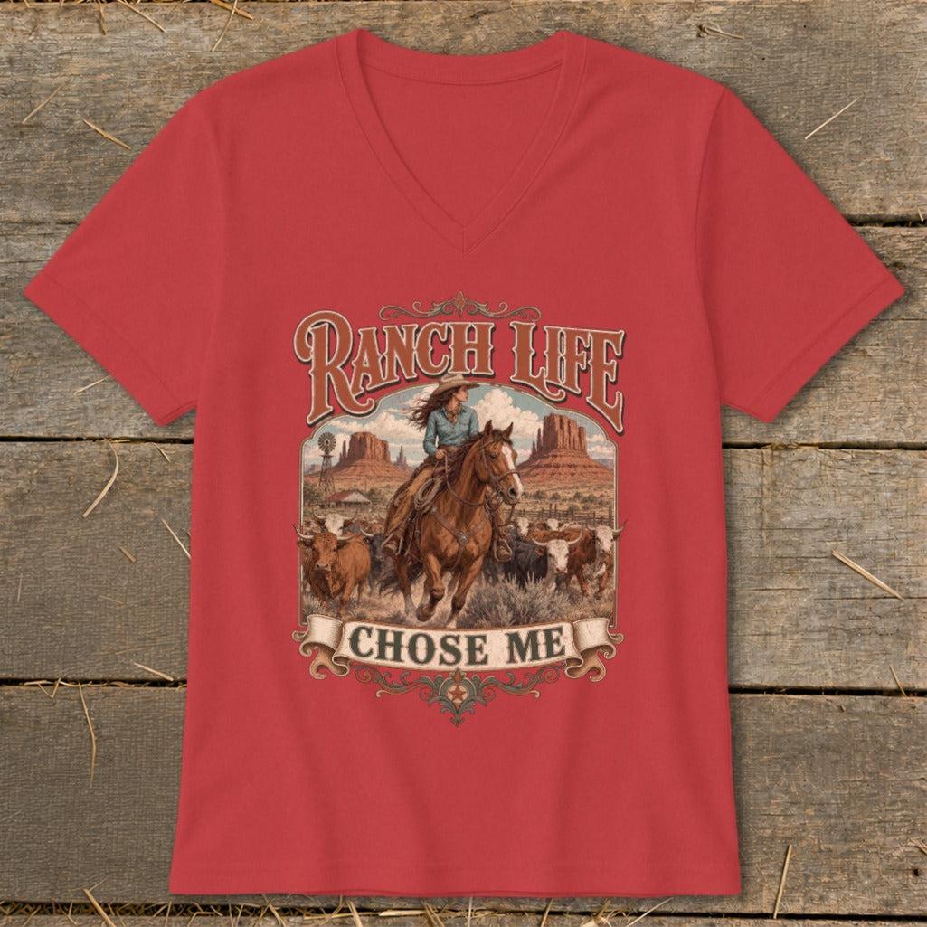 Ranch Life Chose Me V-neck