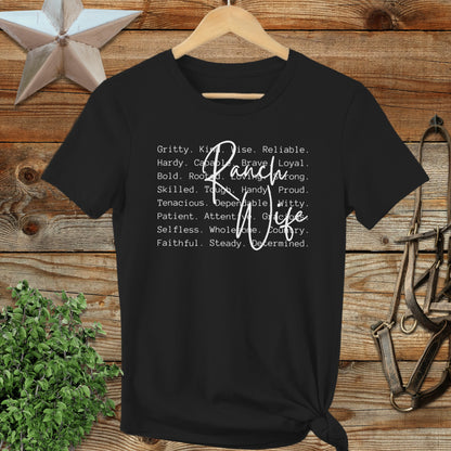 Ranch Wife Words Ladies Tee