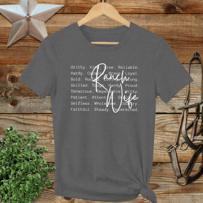 Ranch Wife Words Ladies Tee