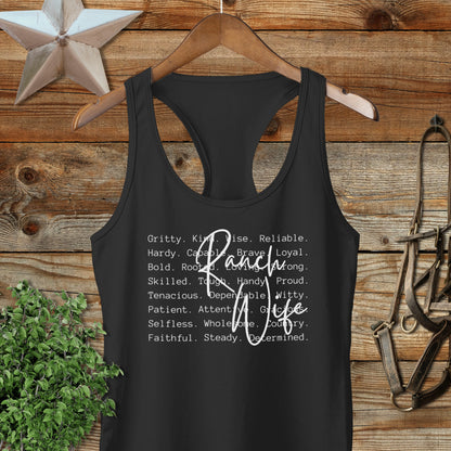 Ranch Wife Words Racerback Tank