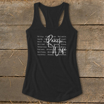 Ranch Wife Words Racerback Tank