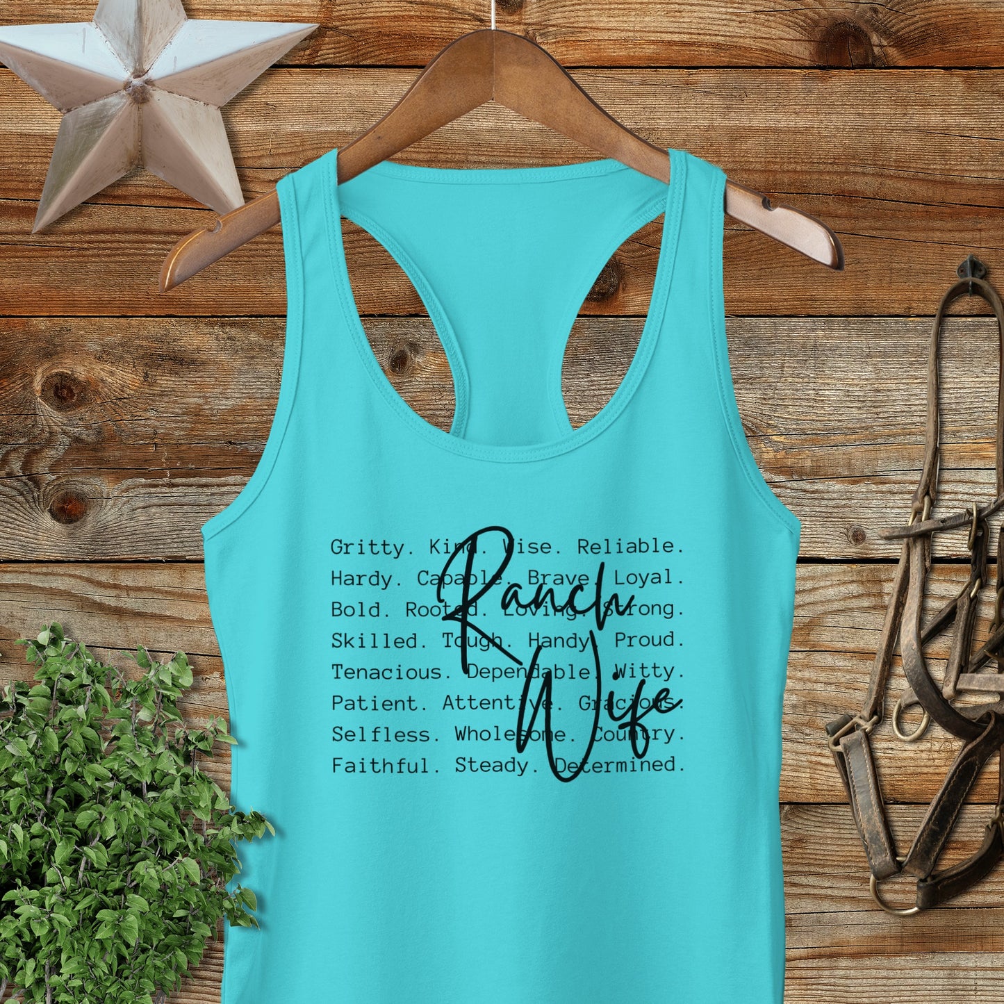 Ranch Wife Words Racerback Tank