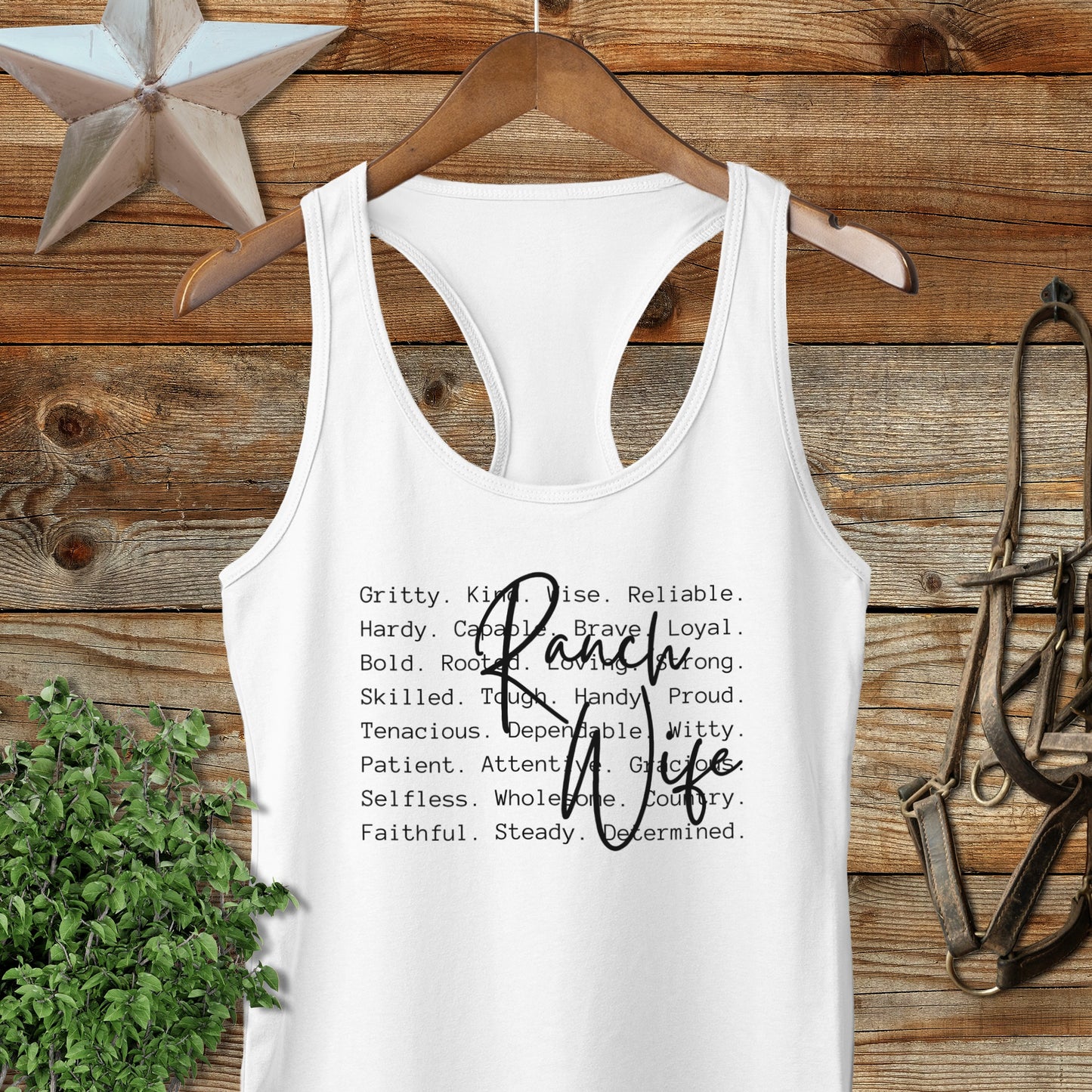Ranch Wife Words Racerback Tank