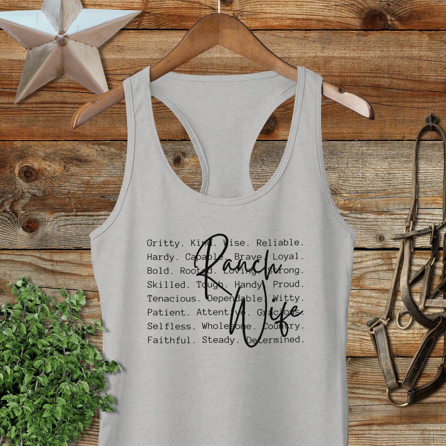 Ranch Wife Words Racerback Tank