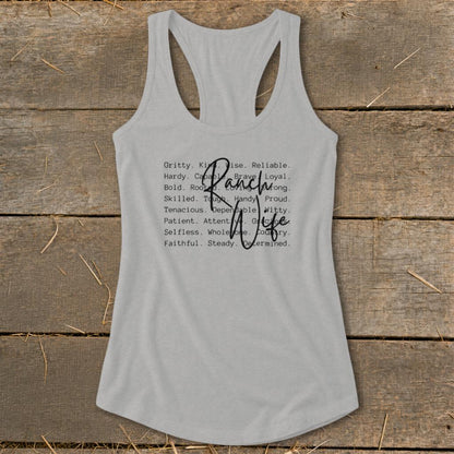 Ranch Wife Words Racerback Tank
