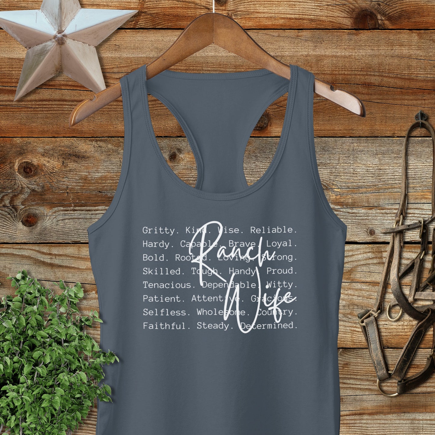 Ranch Wife Words Racerback Tank