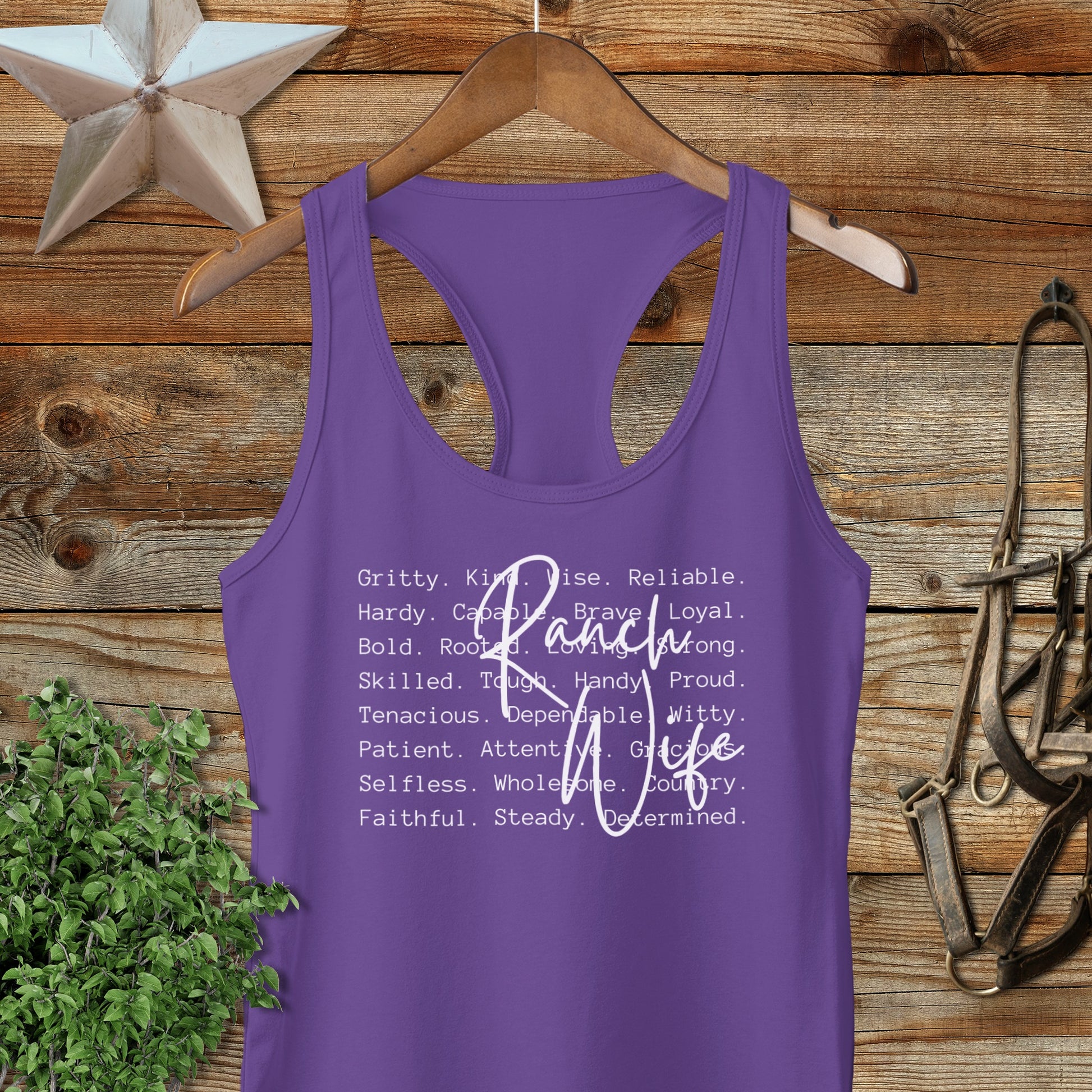 Ranch Wife Words Racerback Tank