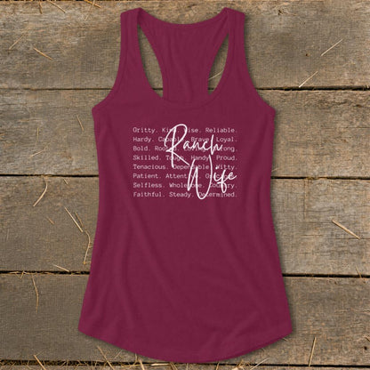 Ranch Wife Words Racerback Tank