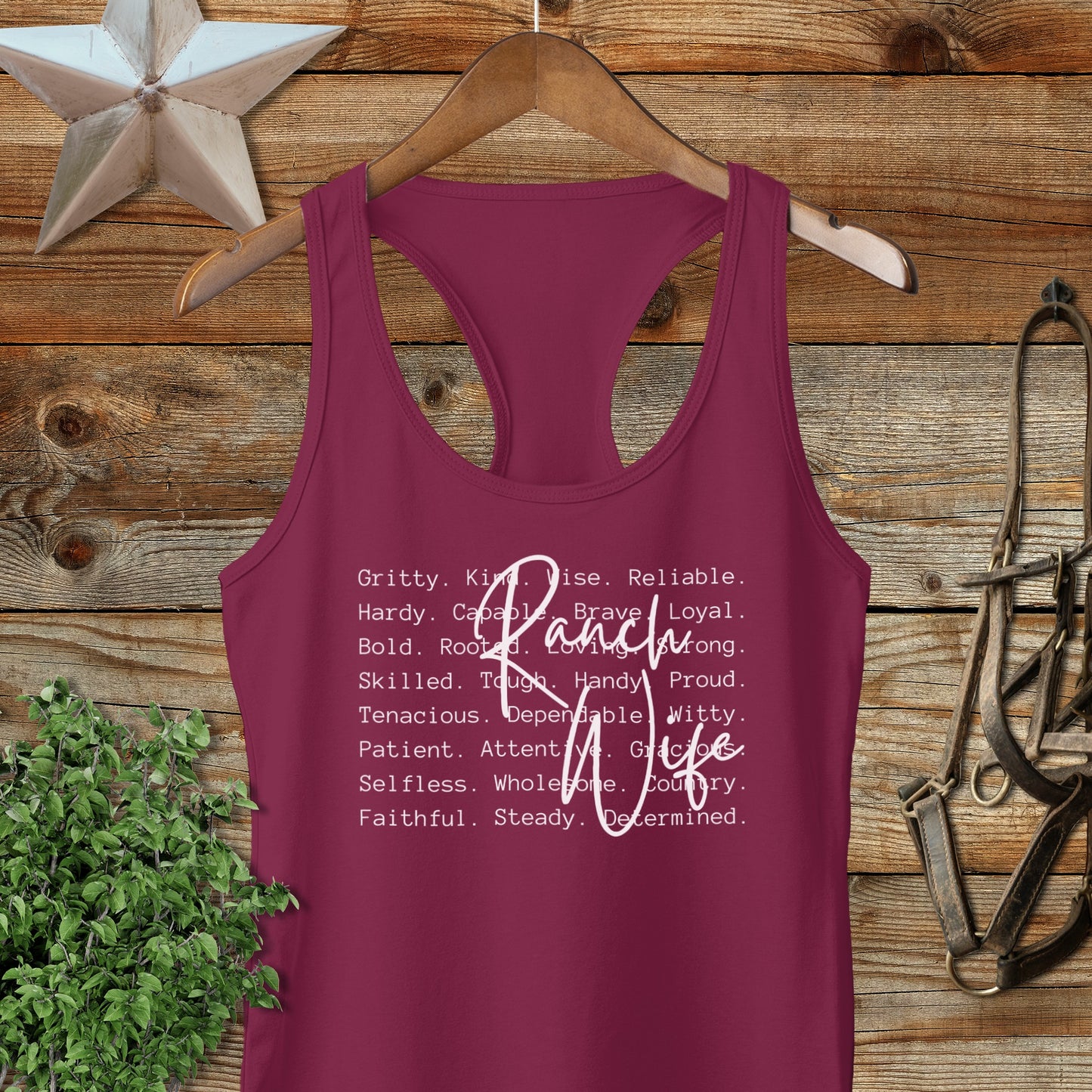 Ranch Wife Words Racerback Tank
