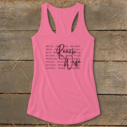 Ranch Wife Words Racerback Tank