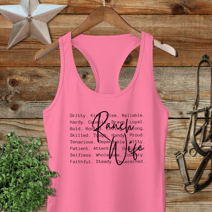 Ranch Wife Words Racerback Tank