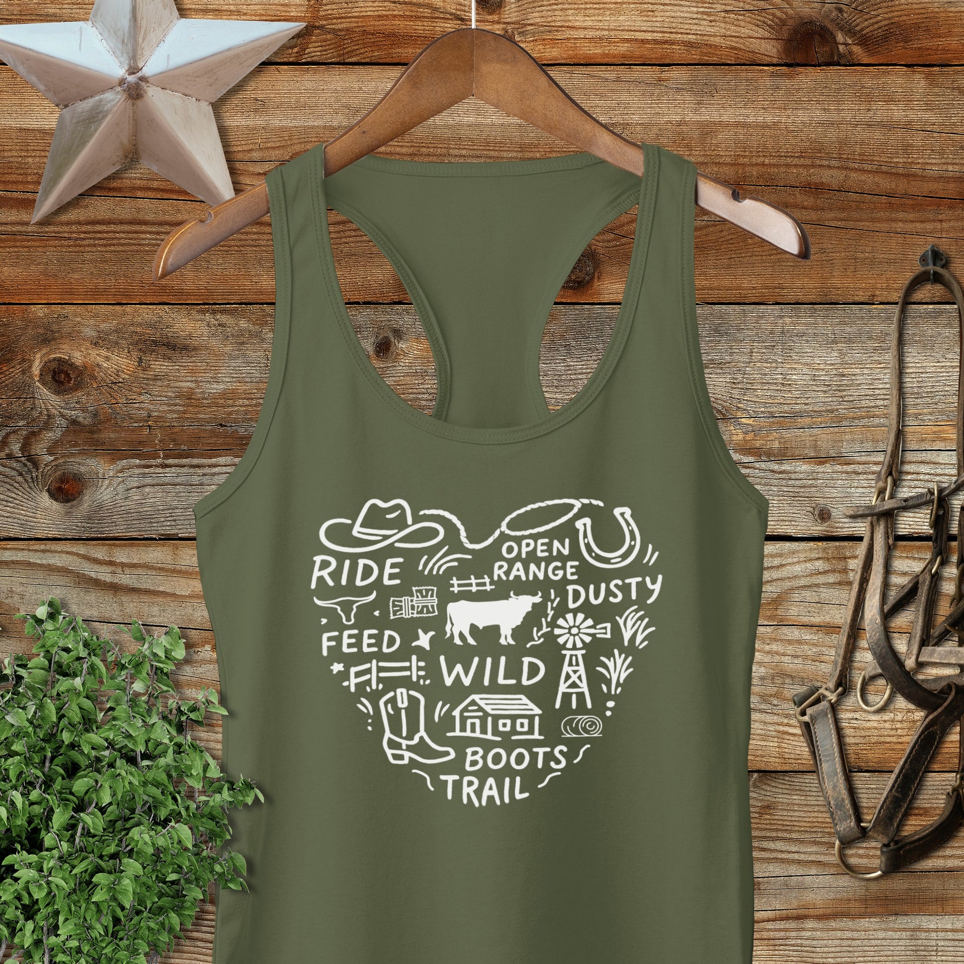 Ranching Heart Racerback Tank