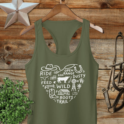 Ranching Heart Racerback Tank