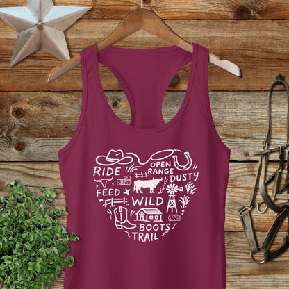 Ranching Heart Racerback Tank