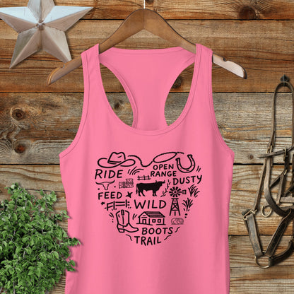 Ranching Heart Racerback Tank