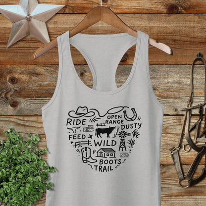 Ranching Heart Racerback Tank
