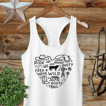 Ranching Heart Racerback Tank