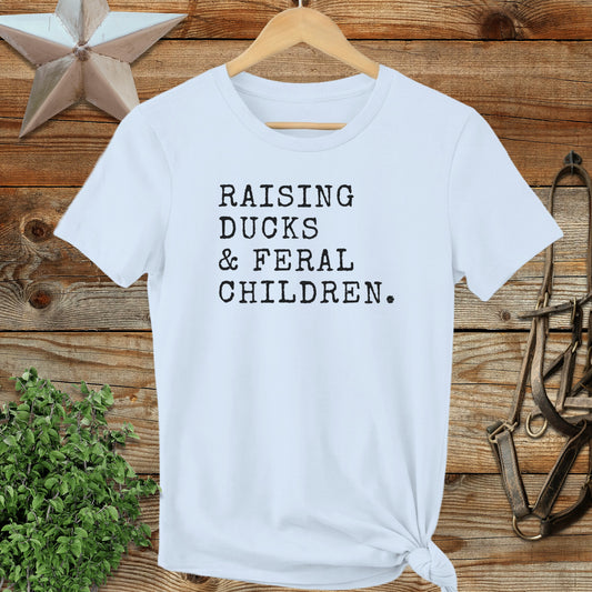 Rasiging Ducks & Feral Children Ladies Tee
