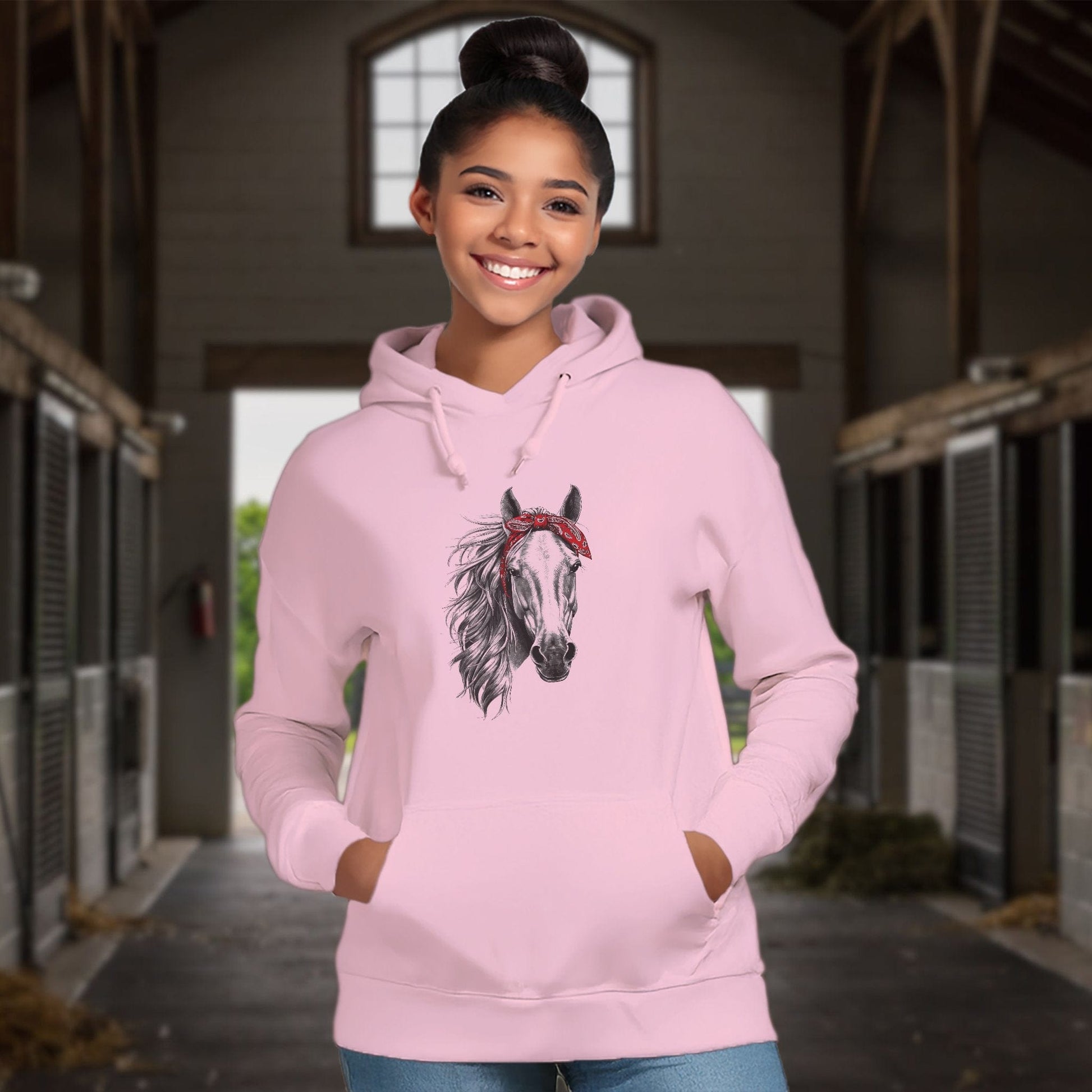 Red Bandana Horse Hoodie