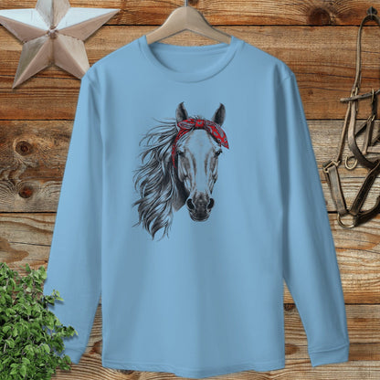 Red Bandana Horse Long Sleeve Tee